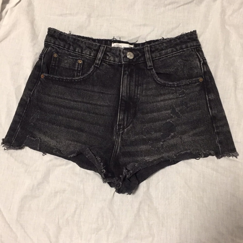Black jean shorts